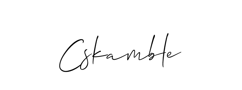 Create a beautiful signature design for name Cskamble. With this signature (Allison_Script) fonts, you can make a handwritten signature for free. Cskamble signature style 2 images and pictures png