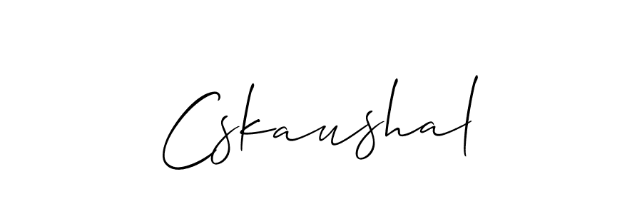 The best way (Allison_Script) to make a short signature is to pick only two or three words in your name. The name Cskaushal include a total of six letters. For converting this name. Cskaushal signature style 2 images and pictures png