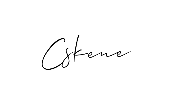 Make a beautiful signature design for name Cskene. With this signature (Allison_Script) style, you can create a handwritten signature for free. Cskene signature style 2 images and pictures png