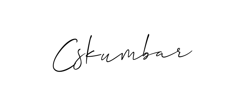 How to Draw Cskumbar signature style? Allison_Script is a latest design signature styles for name Cskumbar. Cskumbar signature style 2 images and pictures png