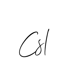 if you are searching for the best signature style for your name Csl. so please give up your signature search. here we have designed multiple signature styles  using Allison_Script. Csl signature style 2 images and pictures png