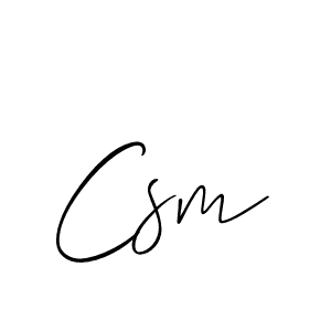 How to make Csm signature? Allison_Script is a professional autograph style. Create handwritten signature for Csm name. Csm signature style 2 images and pictures png