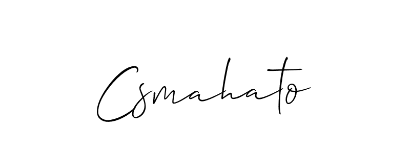 Design your own signature with our free online signature maker. With this signature software, you can create a handwritten (Allison_Script) signature for name Csmahato. Csmahato signature style 2 images and pictures png