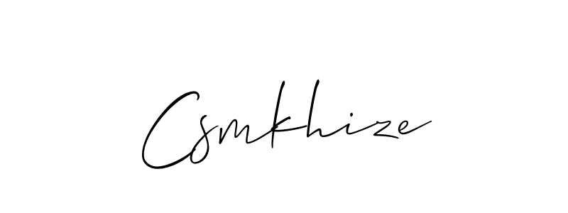 Create a beautiful signature design for name Csmkhize. With this signature (Allison_Script) fonts, you can make a handwritten signature for free. Csmkhize signature style 2 images and pictures png