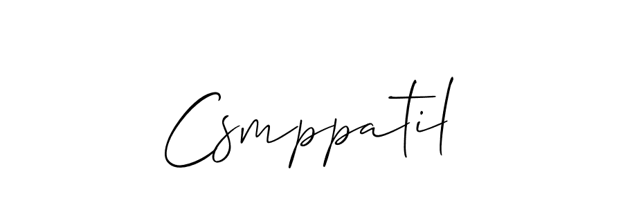 It looks lik you need a new signature style for name Csmppatil. Design unique handwritten (Allison_Script) signature with our free signature maker in just a few clicks. Csmppatil signature style 2 images and pictures png