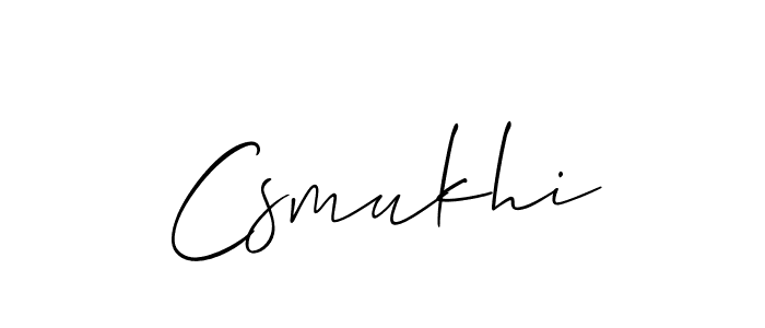 The best way (Allison_Script) to make a short signature is to pick only two or three words in your name. The name Csmukhi include a total of six letters. For converting this name. Csmukhi signature style 2 images and pictures png