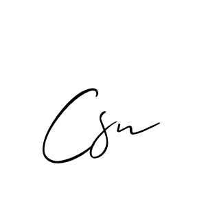 Create a beautiful signature design for name Csn. With this signature (Allison_Script) fonts, you can make a handwritten signature for free. Csn signature style 2 images and pictures png