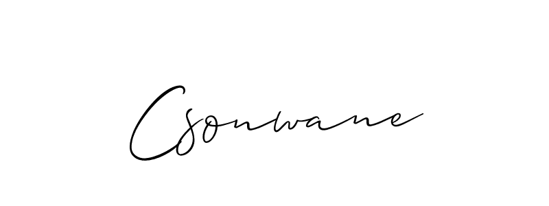 How to make Csonwane name signature. Use Allison_Script style for creating short signs online. This is the latest handwritten sign. Csonwane signature style 2 images and pictures png