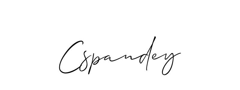 How to make Cspandey signature? Allison_Script is a professional autograph style. Create handwritten signature for Cspandey name. Cspandey signature style 2 images and pictures png