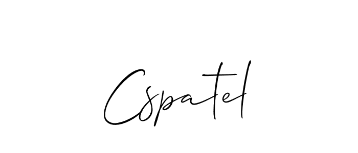 Create a beautiful signature design for name Cspatel. With this signature (Allison_Script) fonts, you can make a handwritten signature for free. Cspatel signature style 2 images and pictures png
