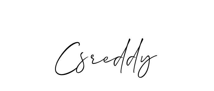 How to make Csreddy signature? Allison_Script is a professional autograph style. Create handwritten signature for Csreddy name. Csreddy signature style 2 images and pictures png