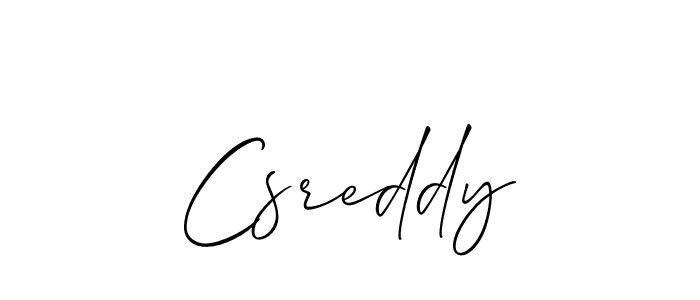 How to make Csreddy signature? Allison_Script is a professional autograph style. Create handwritten signature for Csreddy name. Csreddy signature style 2 images and pictures png