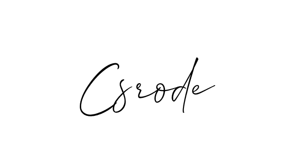 Design your own signature with our free online signature maker. With this signature software, you can create a handwritten (Allison_Script) signature for name Csrode. Csrode signature style 2 images and pictures png