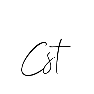 The best way (Allison_Script) to make a short signature is to pick only two or three words in your name. The name Cst include a total of six letters. For converting this name. Cst signature style 2 images and pictures png