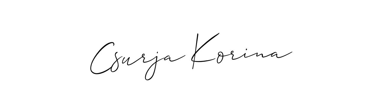 Make a beautiful signature design for name Csurja Korina. With this signature (Allison_Script) style, you can create a handwritten signature for free. Csurja Korina signature style 2 images and pictures png