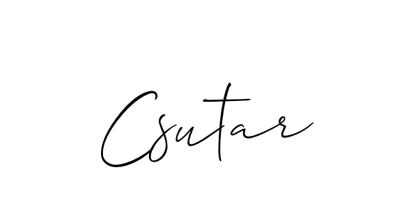 Use a signature maker to create a handwritten signature online. With this signature software, you can design (Allison_Script) your own signature for name Csutar. Csutar signature style 2 images and pictures png