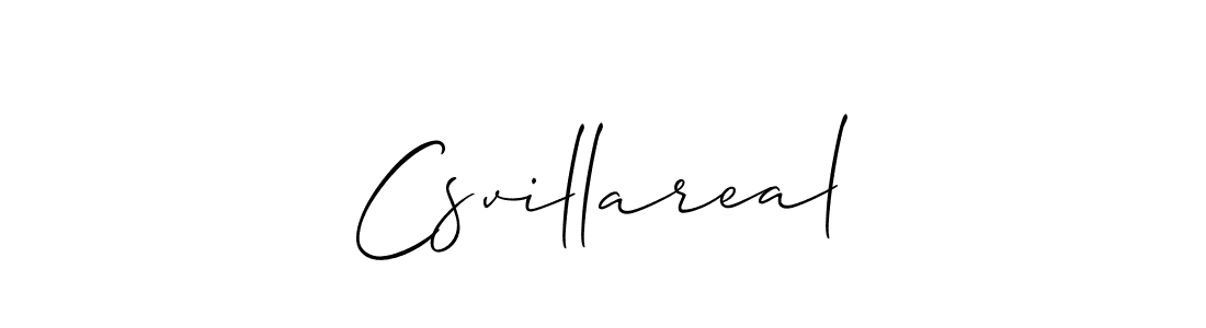 Use a signature maker to create a handwritten signature online. With this signature software, you can design (Allison_Script) your own signature for name Csvillareal. Csvillareal signature style 2 images and pictures png
