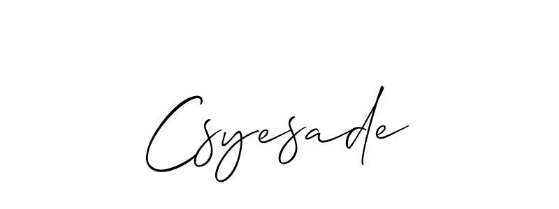 if you are searching for the best signature style for your name Csyesade. so please give up your signature search. here we have designed multiple signature styles  using Allison_Script. Csyesade signature style 2 images and pictures png