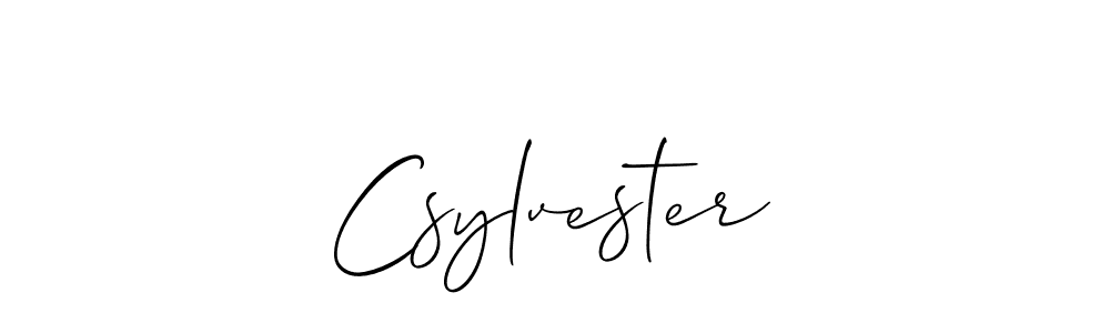 Make a beautiful signature design for name Csylvester. With this signature (Allison_Script) style, you can create a handwritten signature for free. Csylvester signature style 2 images and pictures png