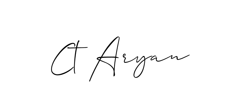 Use a signature maker to create a handwritten signature online. With this signature software, you can design (Allison_Script) your own signature for name Ct Aryan. Ct Aryan signature style 2 images and pictures png