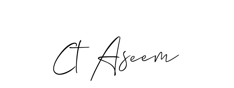 How to make Ct Aseem name signature. Use Allison_Script style for creating short signs online. This is the latest handwritten sign. Ct Aseem signature style 2 images and pictures png