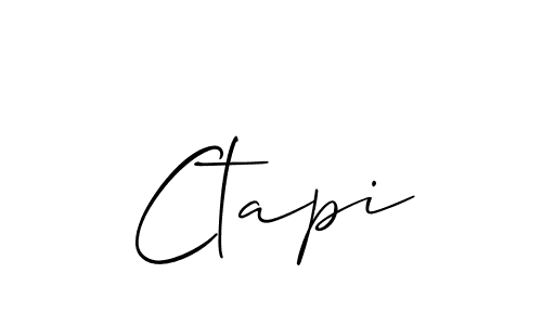 Similarly Allison_Script is the best handwritten signature design. Signature creator online .You can use it as an online autograph creator for name Ctapi. Ctapi signature style 2 images and pictures png