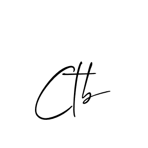 Make a beautiful signature design for name Ctb. With this signature (Allison_Script) style, you can create a handwritten signature for free. Ctb signature style 2 images and pictures png