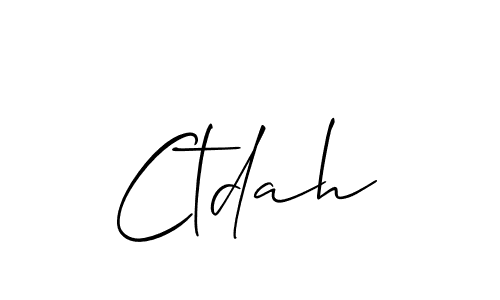 Create a beautiful signature design for name Ctdah. With this signature (Allison_Script) fonts, you can make a handwritten signature for free. Ctdah signature style 2 images and pictures png