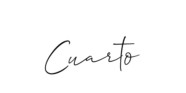 Design your own signature with our free online signature maker. With this signature software, you can create a handwritten (Allison_Script) signature for name Cuarto. Cuarto signature style 2 images and pictures png