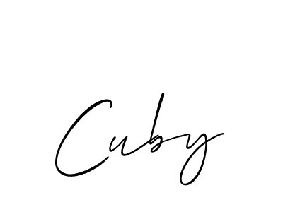 Create a beautiful signature design for name Cuby. With this signature (Allison_Script) fonts, you can make a handwritten signature for free. Cuby signature style 2 images and pictures png