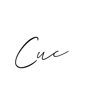 It looks lik you need a new signature style for name Cuc. Design unique handwritten (Allison_Script) signature with our free signature maker in just a few clicks. Cuc signature style 2 images and pictures png