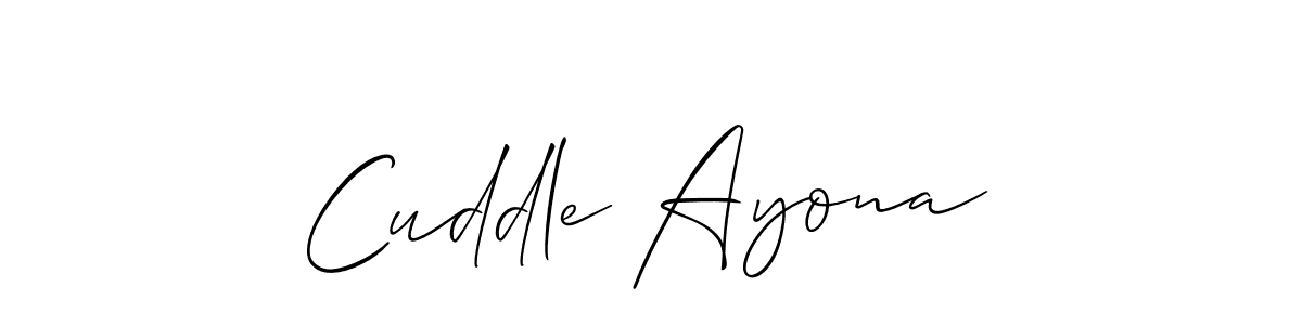 You should practise on your own different ways (Allison_Script) to write your name (Cuddle Ayona) in signature. don't let someone else do it for you. Cuddle Ayona signature style 2 images and pictures png