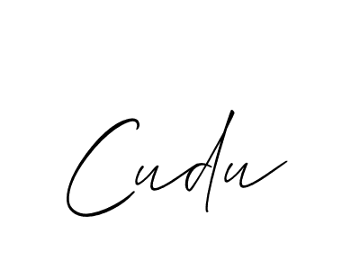 Design your own signature with our free online signature maker. With this signature software, you can create a handwritten (Allison_Script) signature for name Cudu. Cudu signature style 2 images and pictures png