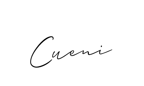 Design your own signature with our free online signature maker. With this signature software, you can create a handwritten (Allison_Script) signature for name Cueni. Cueni signature style 2 images and pictures png