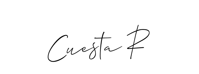 if you are searching for the best signature style for your name Cuesta R. so please give up your signature search. here we have designed multiple signature styles  using Allison_Script. Cuesta R signature style 2 images and pictures png