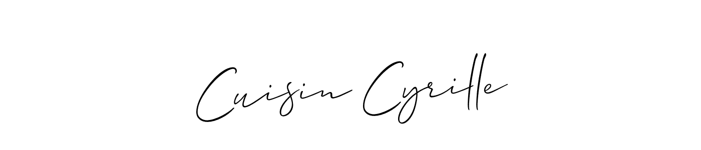 Make a short Cuisin Cyrille signature style. Manage your documents anywhere anytime using Allison_Script. Create and add eSignatures, submit forms, share and send files easily. Cuisin Cyrille signature style 2 images and pictures png