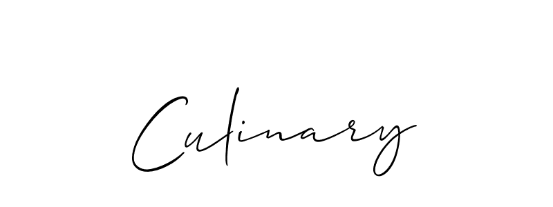 Also You can easily find your signature by using the search form. We will create Culinary name handwritten signature images for you free of cost using Allison_Script sign style. Culinary signature style 2 images and pictures png