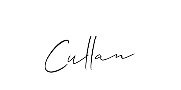 Create a beautiful signature design for name Cullan. With this signature (Allison_Script) fonts, you can make a handwritten signature for free. Cullan signature style 2 images and pictures png