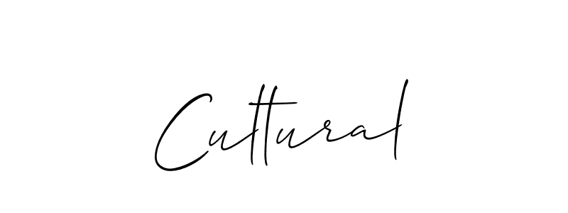 Make a beautiful signature design for name Cultural. With this signature (Allison_Script) style, you can create a handwritten signature for free. Cultural signature style 2 images and pictures png