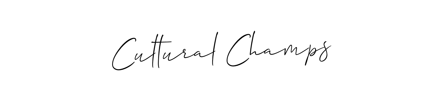 Also You can easily find your signature by using the search form. We will create Cultural Champs name handwritten signature images for you free of cost using Allison_Script sign style. Cultural Champs signature style 2 images and pictures png