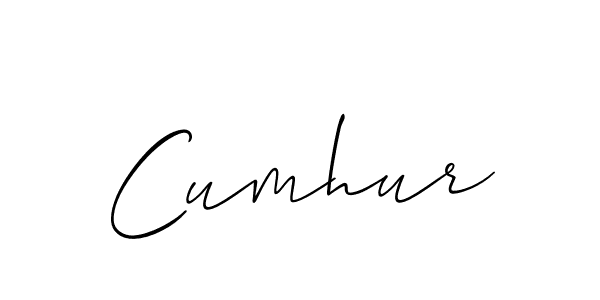 The best way (Allison_Script) to make a short signature is to pick only two or three words in your name. The name Cumhur include a total of six letters. For converting this name. Cumhur signature style 2 images and pictures png