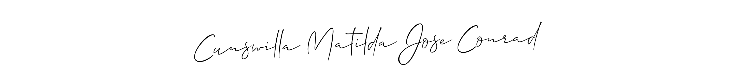 How to Draw Cunswilla Matilda Jose Conrad signature style? Allison_Script is a latest design signature styles for name Cunswilla Matilda Jose Conrad. Cunswilla Matilda Jose Conrad signature style 2 images and pictures png
