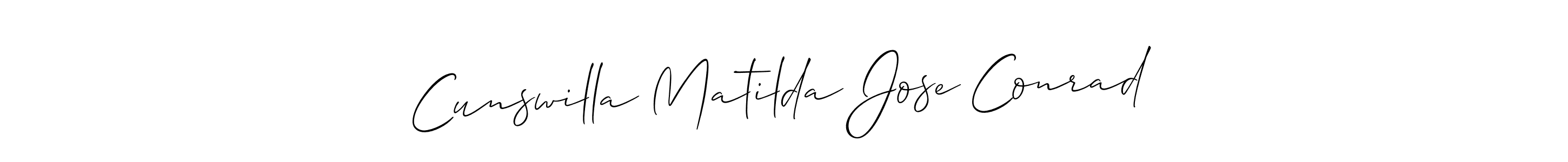 This is the best signature style for the Cunswilla Matilda Jose Conrad name. Also you like these signature font (Allison_Script). Mix name signature. Cunswilla Matilda Jose Conrad signature style 2 images and pictures png
