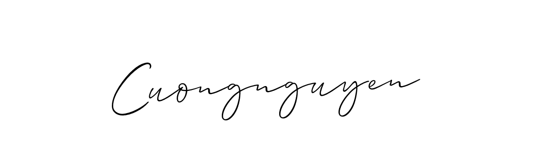 Make a beautiful signature design for name Cuongnguyen. With this signature (Allison_Script) style, you can create a handwritten signature for free. Cuongnguyen signature style 2 images and pictures png