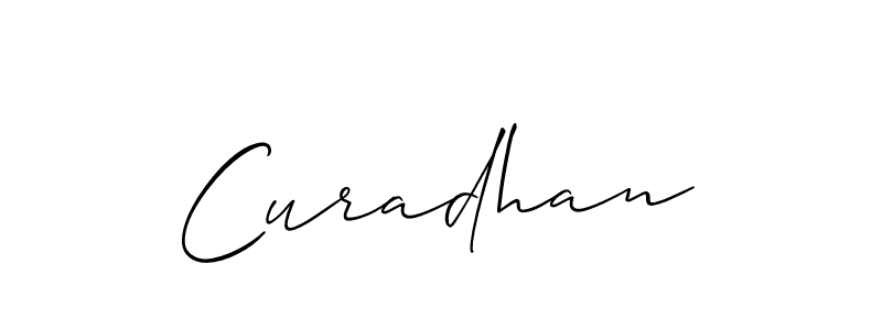 Use a signature maker to create a handwritten signature online. With this signature software, you can design (Allison_Script) your own signature for name Curadhan. Curadhan signature style 2 images and pictures png