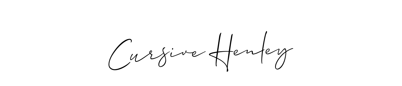 The best way (Allison_Script) to make a short signature is to pick only two or three words in your name. The name Cursive Henley include a total of six letters. For converting this name. Cursive Henley signature style 2 images and pictures png