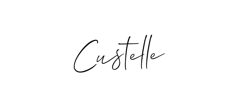 How to Draw Custelle signature style? Allison_Script is a latest design signature styles for name Custelle. Custelle signature style 2 images and pictures png