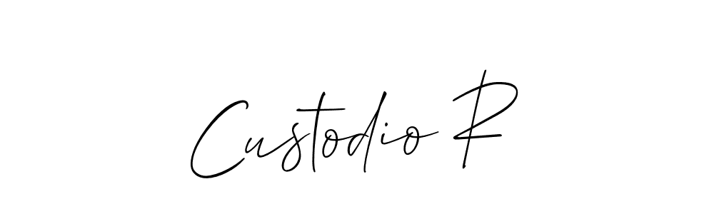 Similarly Allison_Script is the best handwritten signature design. Signature creator online .You can use it as an online autograph creator for name Custodio R. Custodio R signature style 2 images and pictures png
