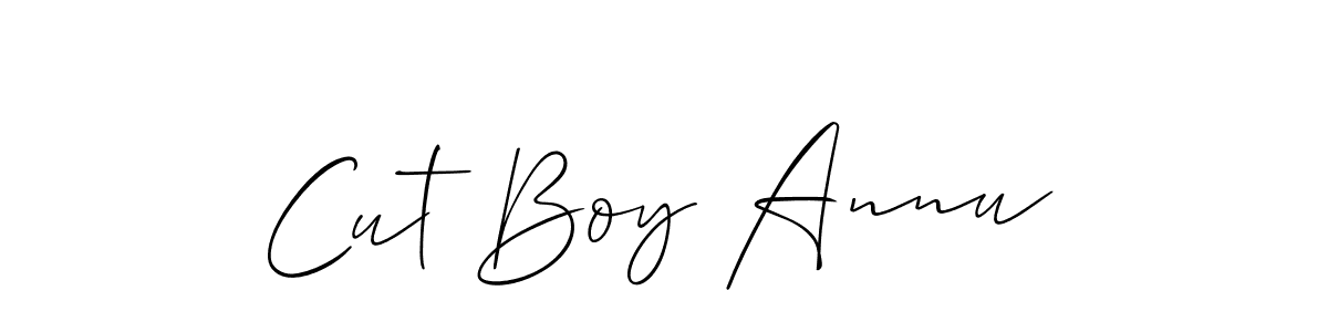 You should practise on your own different ways (Allison_Script) to write your name (Cut Boy Annu) in signature. don't let someone else do it for you. Cut Boy Annu signature style 2 images and pictures png