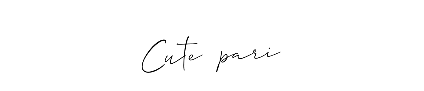 Also we have Cute❤️pari name is the best signature style. Create professional handwritten signature collection using Allison_Script autograph style. Cute❤️pari signature style 2 images and pictures png